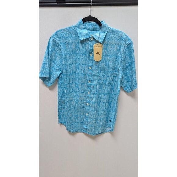 Tommy Bahama Tropical Turquoise Button-Down Shirt - Picture 1 of 3